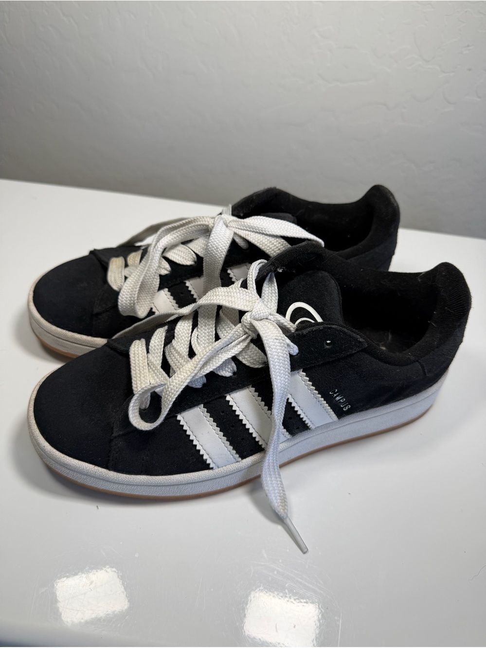 adidas Originals Campus 00s Core Black White Suede Sneakers - Size 6.5